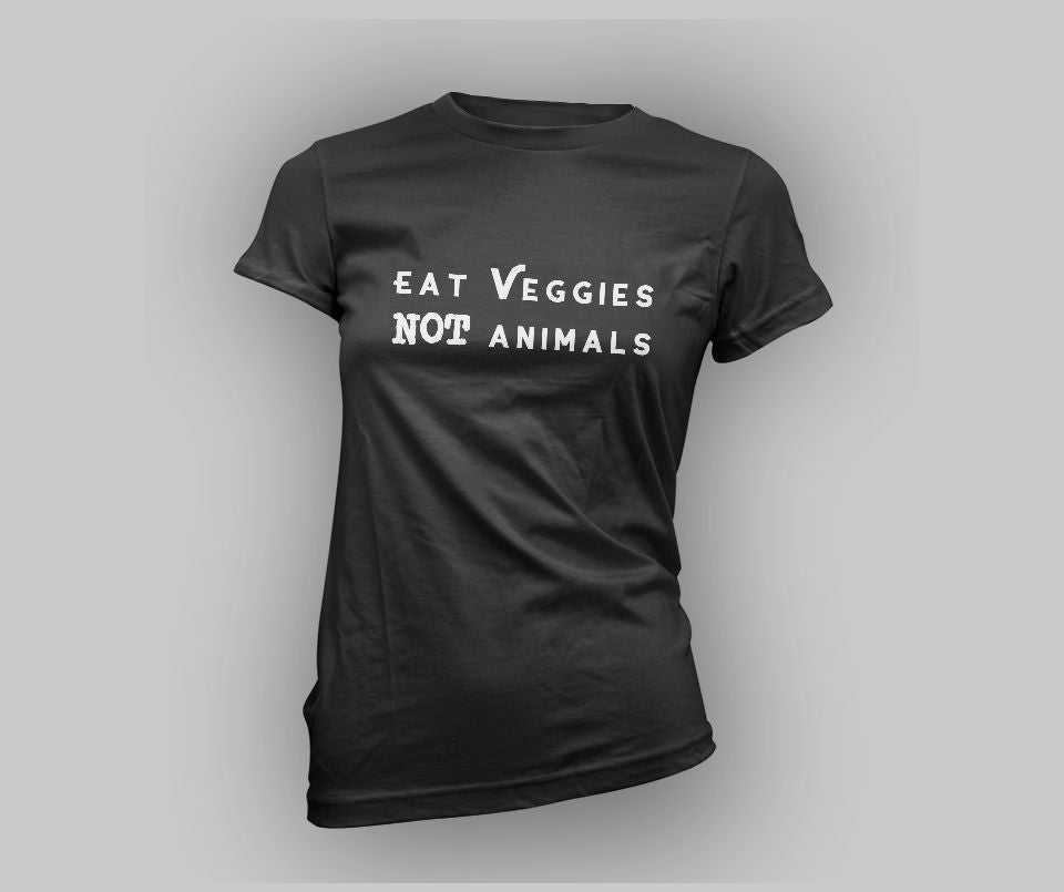 Eat veggies not animals T-shirt - Urbantshirts.co.uk