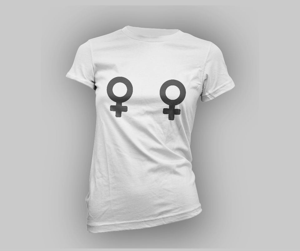 Female Venus symbol titties T-shirt - Urbantshirts.co.uk
