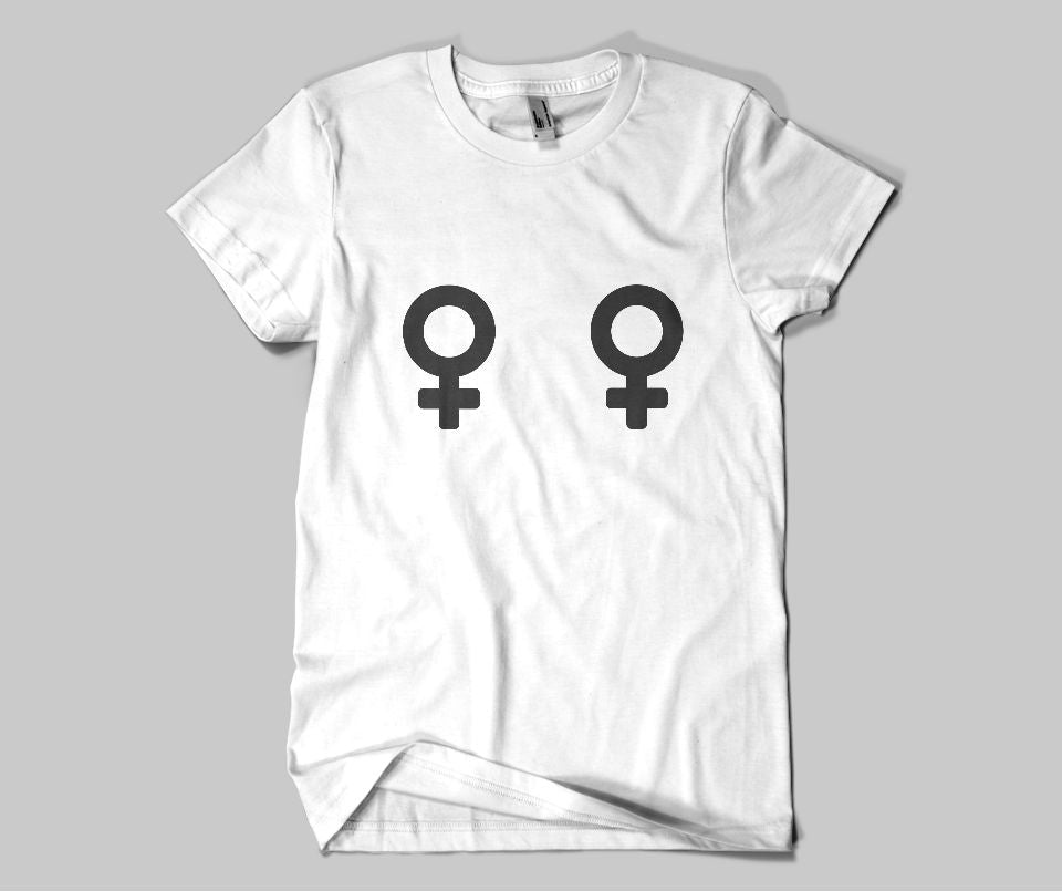 Female Venus symbol titties T-shirt - Urbantshirts.co.uk