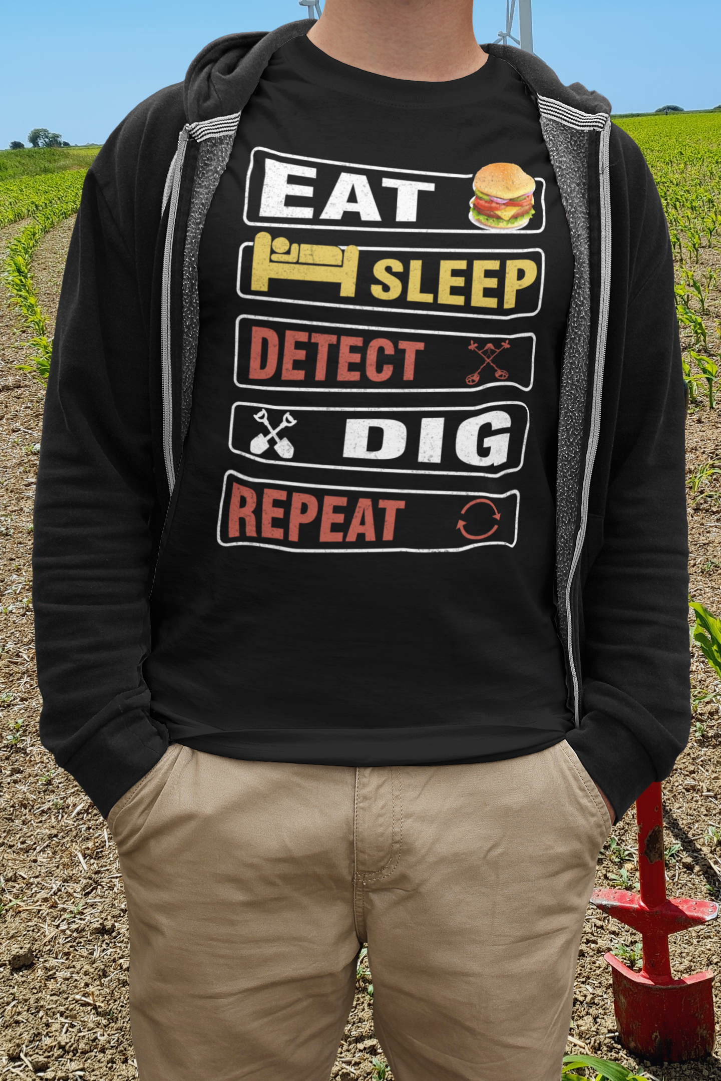 Eat, Sleep, Detect, Dig, Repeat T-shirt