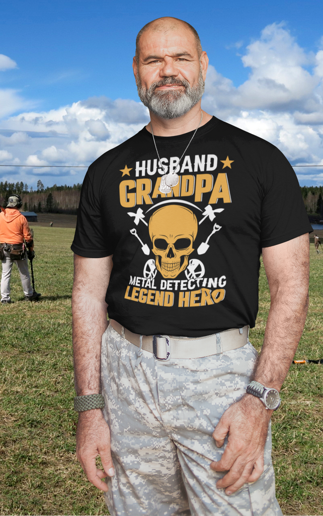 Husband. Grandpa. Metal Detecting Hero T-shirt