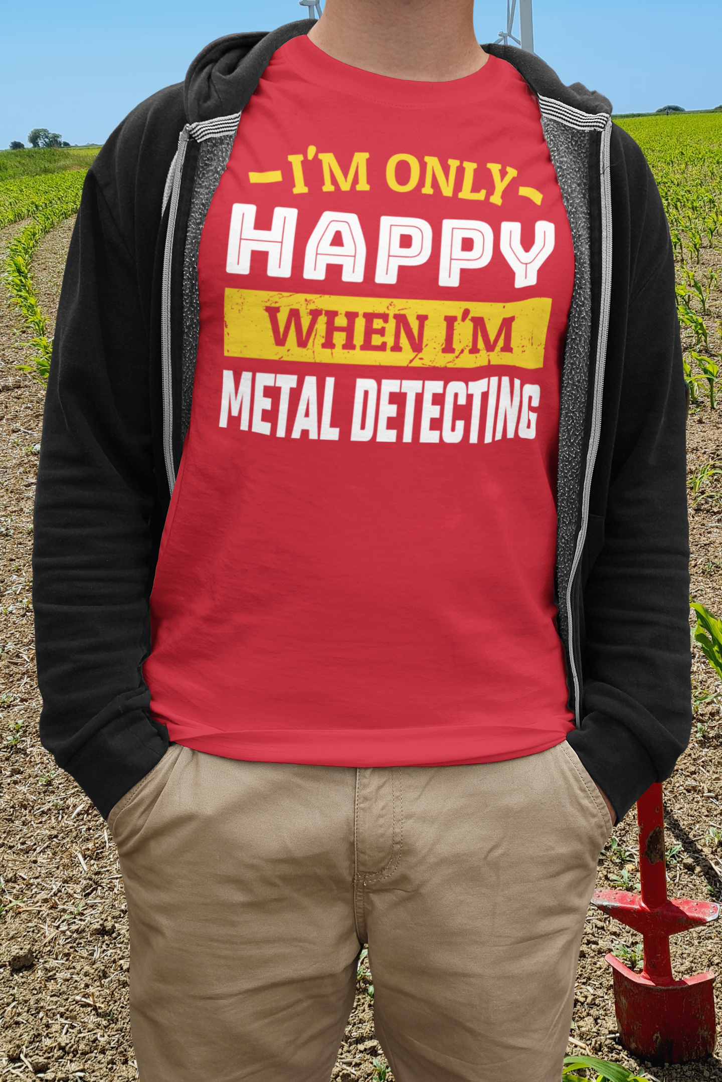 I'm only happy when I'm metal detecting T-shirt