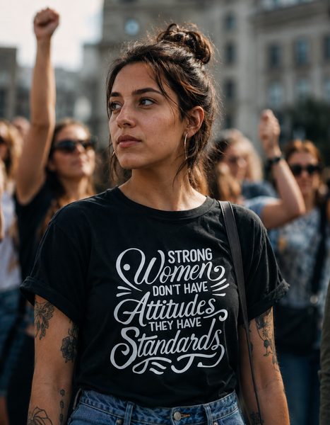 Strong Women Don't Have Attitudes They Have Standards T-Shirt