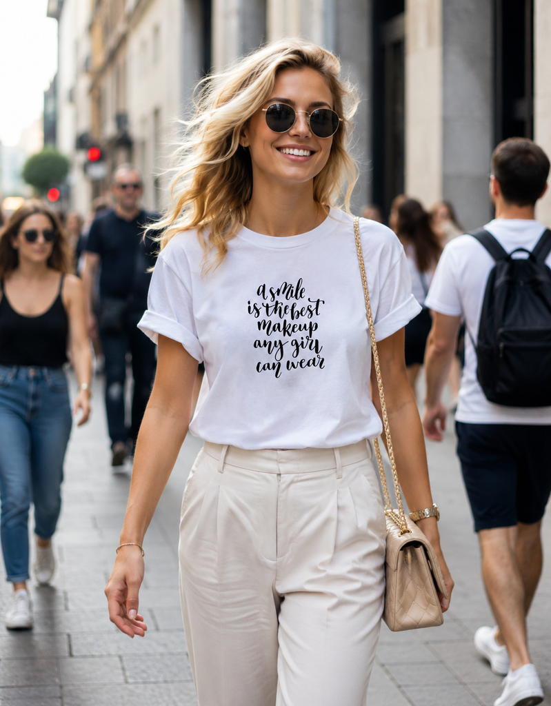 A smile is the best make up any girl can wear T-shirt