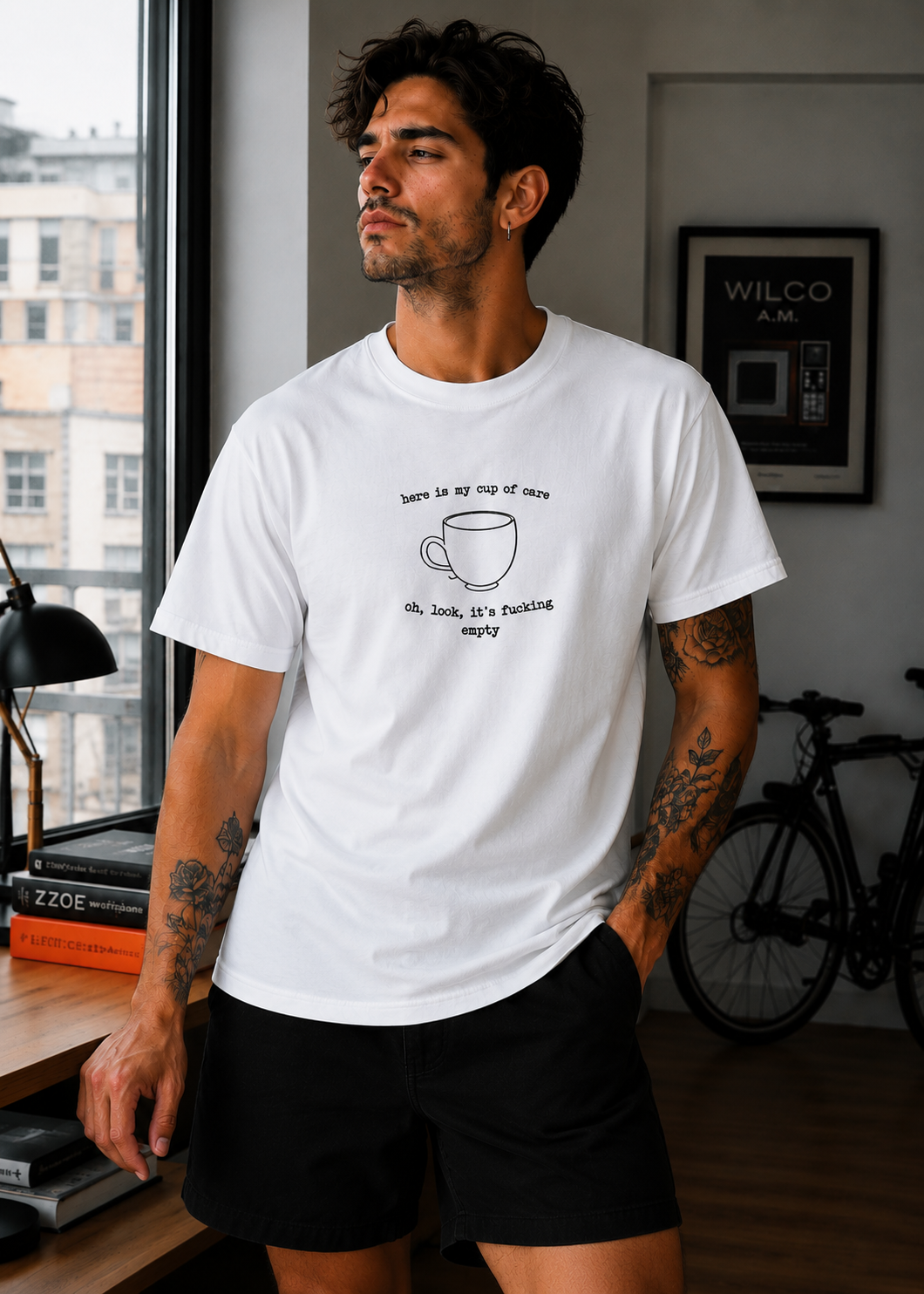 Here is my cup of care,oh,look ,it's fucking empty