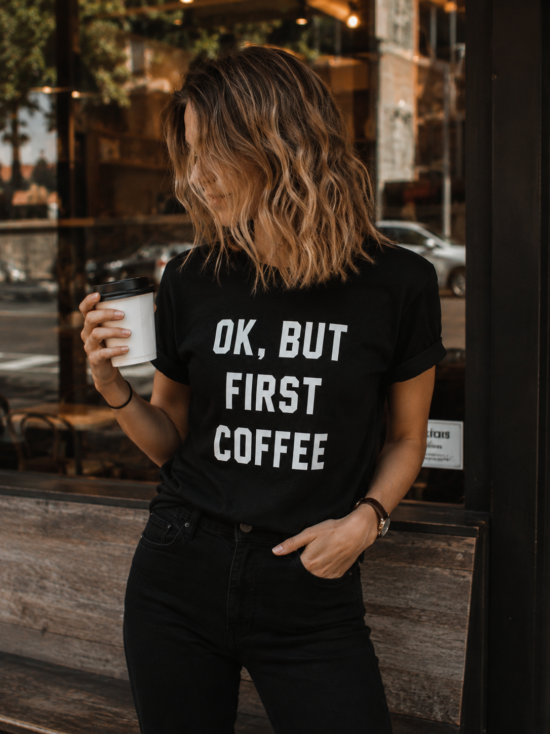 Ok,but first coffee T-shirt