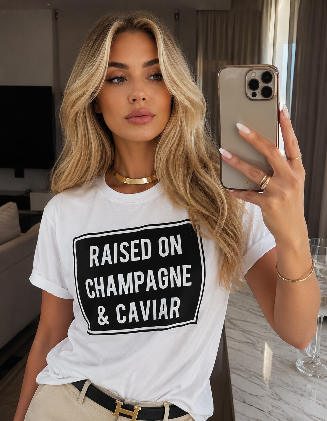 Raised on Champagne & Caviar T-shirt