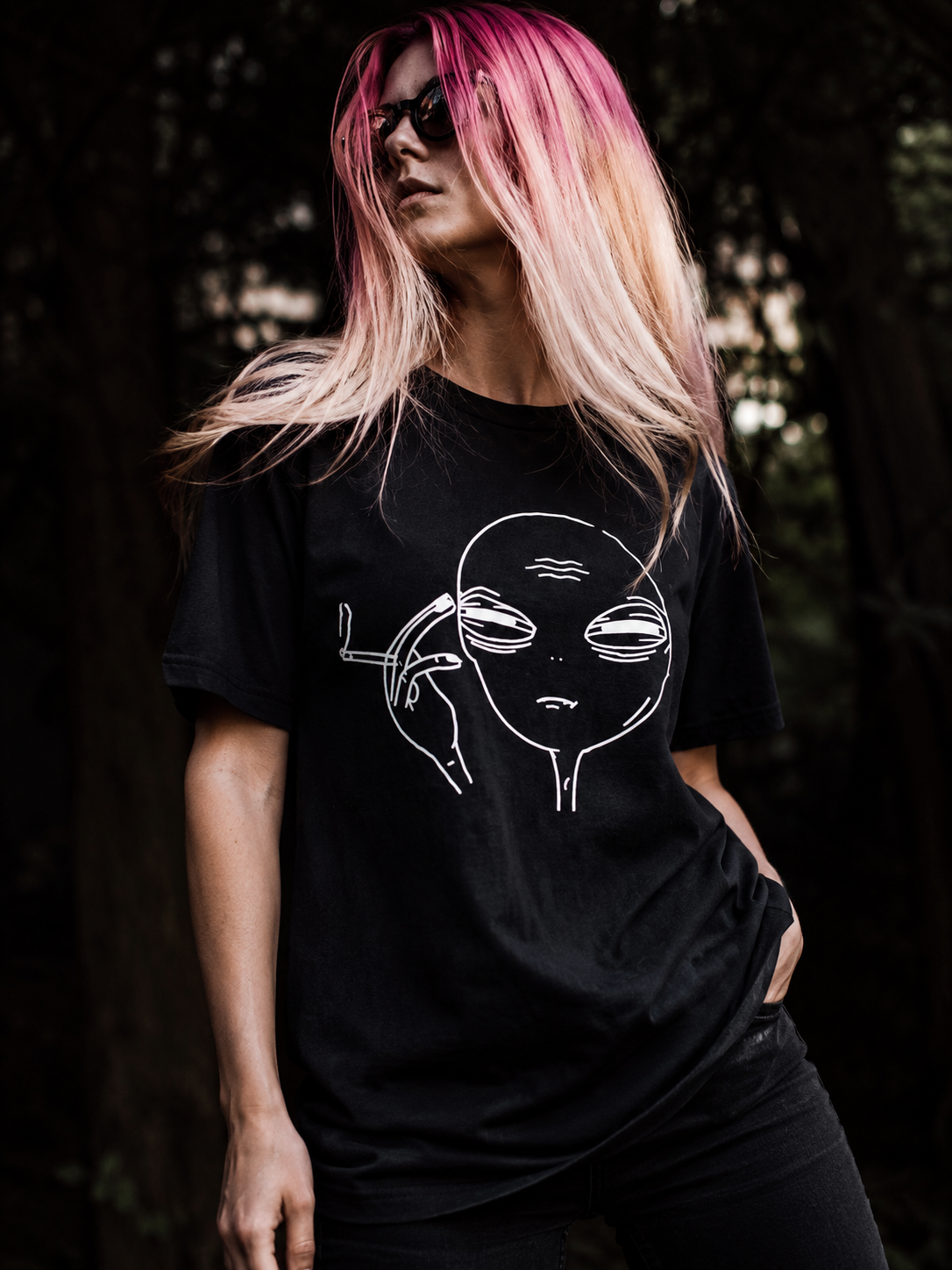 Smoking Alien T-shirt
