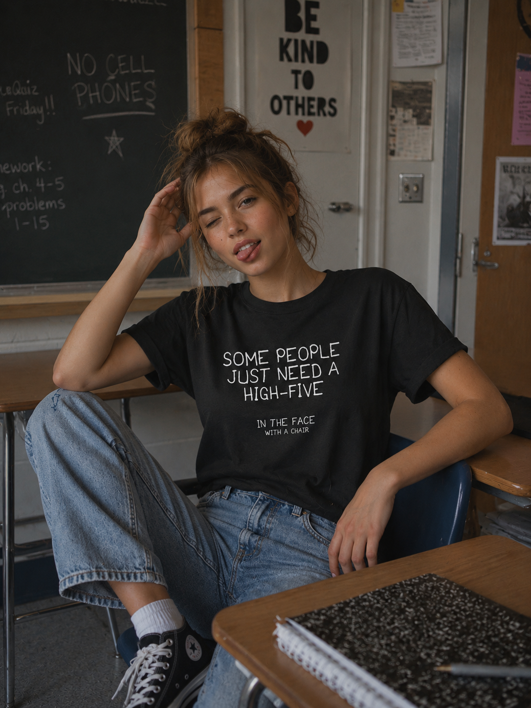Some people just need a high-five, in the face with a chair T-shirt
