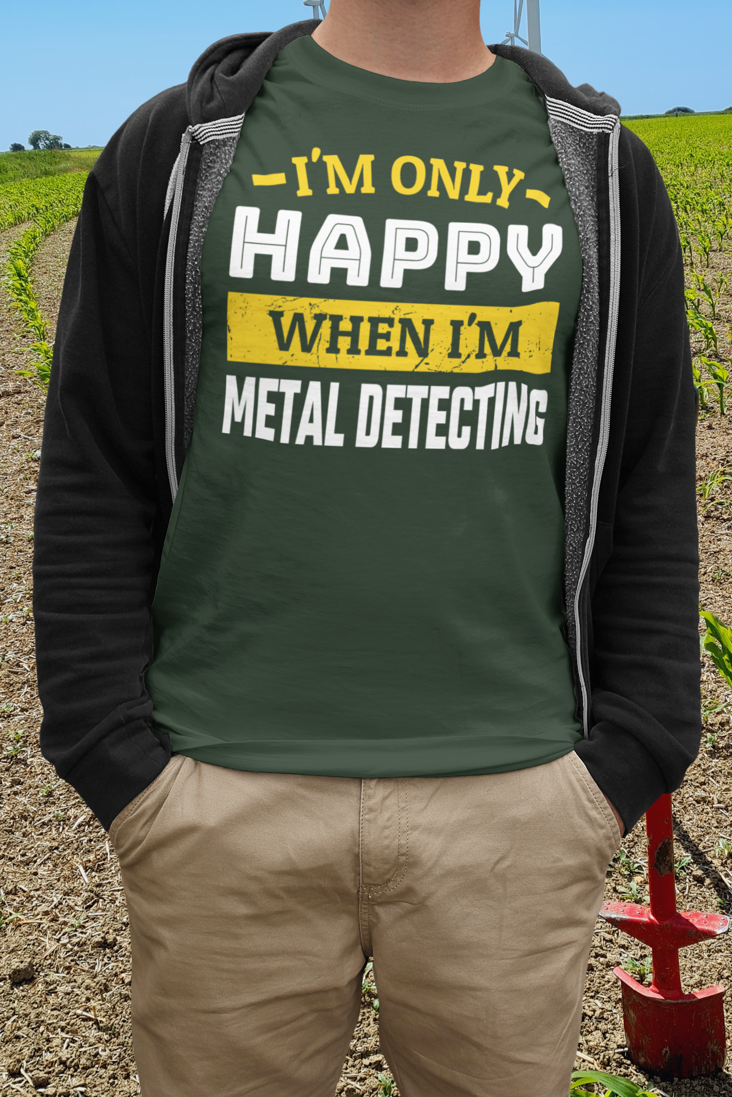 I'm only happy when I'm metal detecting T-shirt