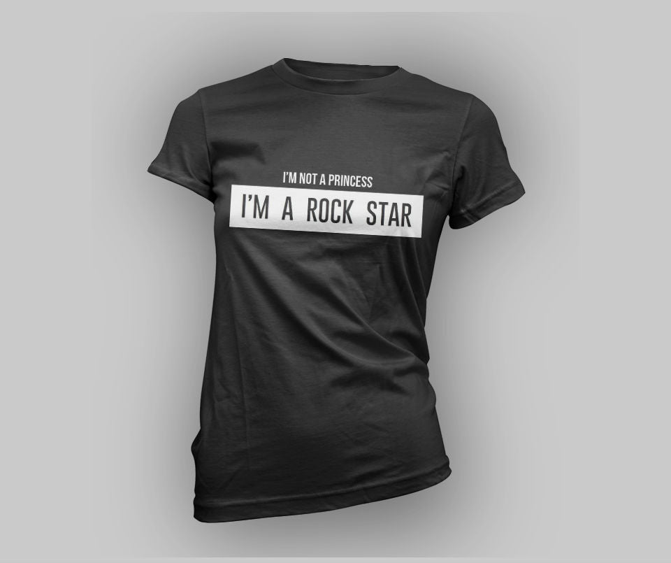 I'm not a princess  I'm a rock star T-shirt - Urbantshirts.co.uk