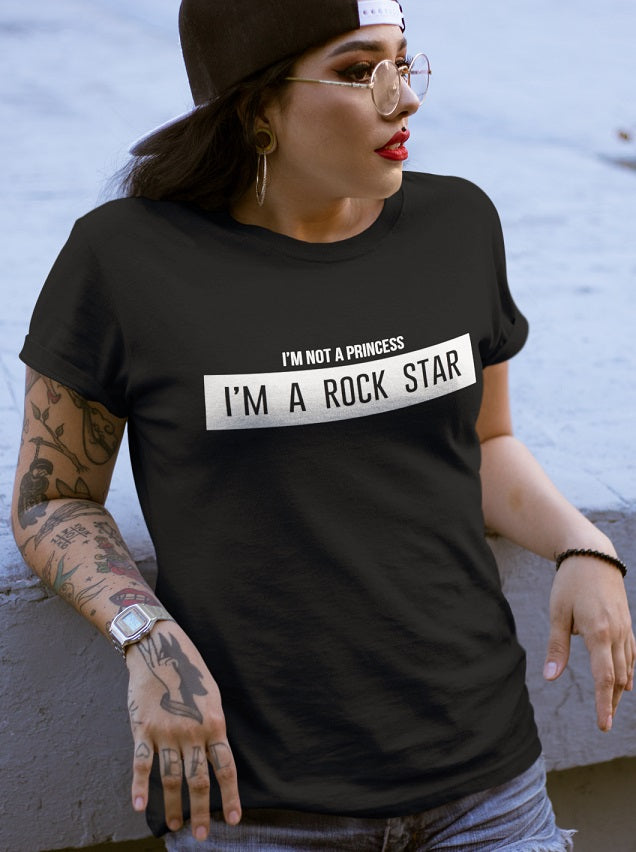 I'm not a princess  I'm a rock star T-shirt - Urbantshirts.co.uk
