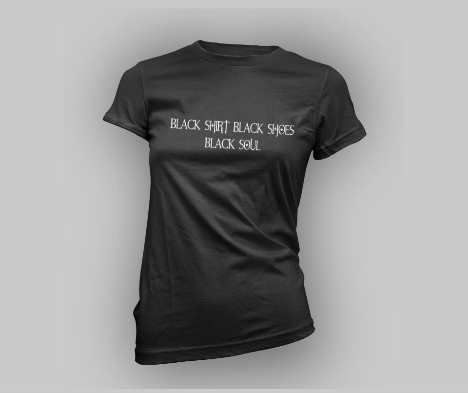 Black shirt,Black shoes , Black Soul T-shirt - Urbantshirts.co.uk