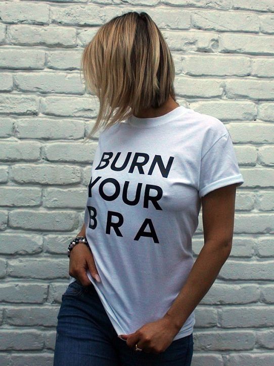 Burn your bra T-shirt - Urbantshirts.co.uk