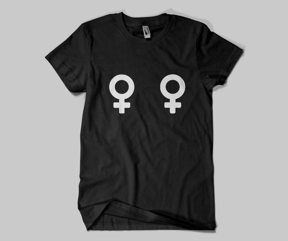 Female Venus symbol titties T-shirt - Urbantshirts.co.uk