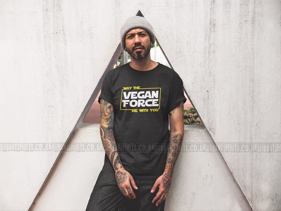 May the Vegan force be with you T-shirt - Urbantshirts.co.uk