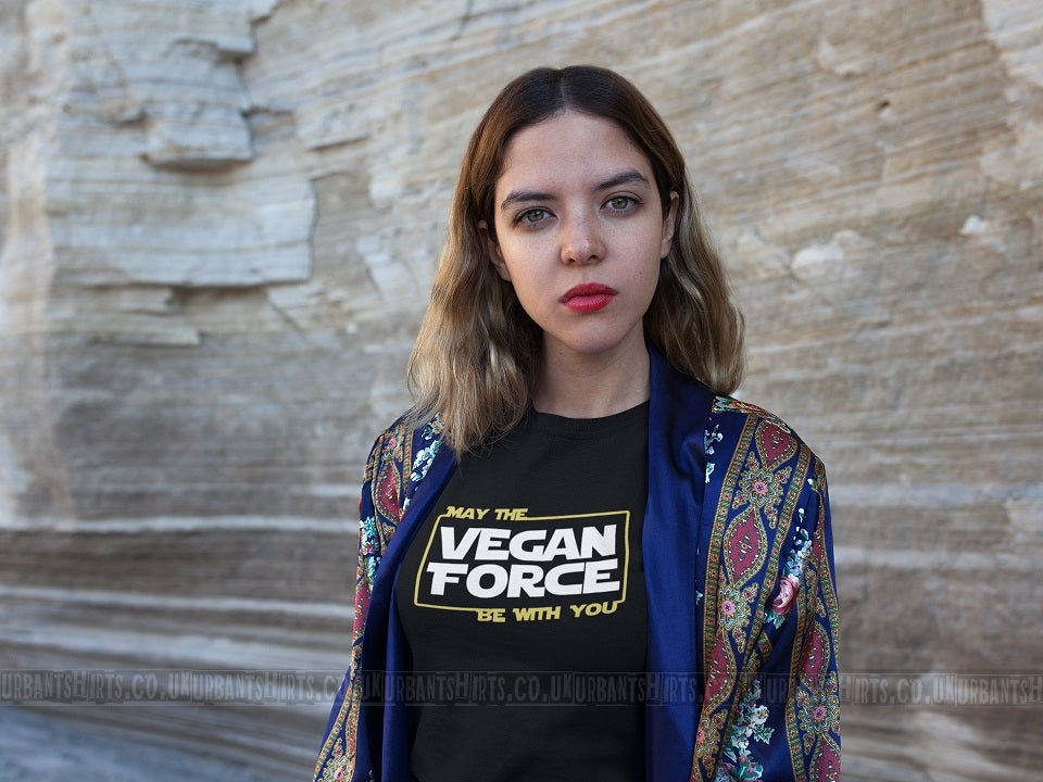 May the Vegan force be with you T-shirt - Urbantshirts.co.uk