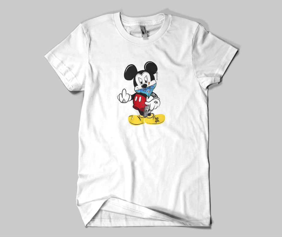 Mickey Mouse middle finger T-shirt - Urbantshirts.co.uk