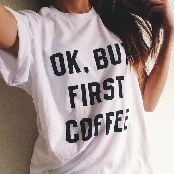 Ok,but first coffee T-shirt - Urbantshirts.co.uk
