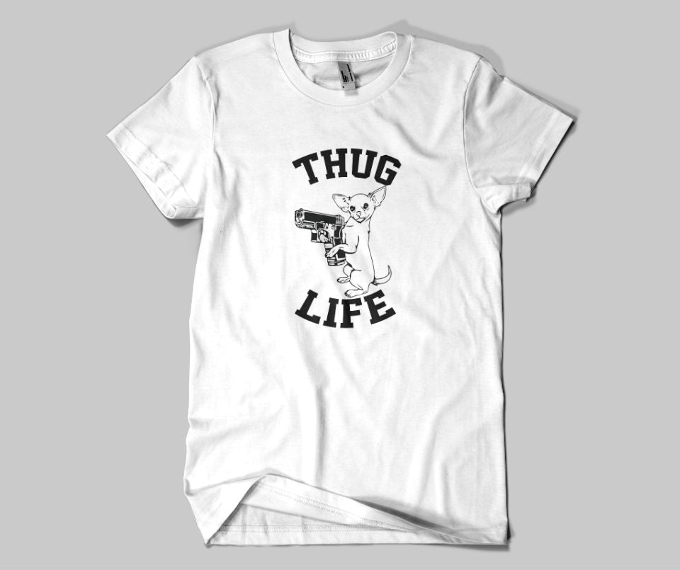 Thug Life Chihuahua T-shirt - Urbantshirts.co.uk