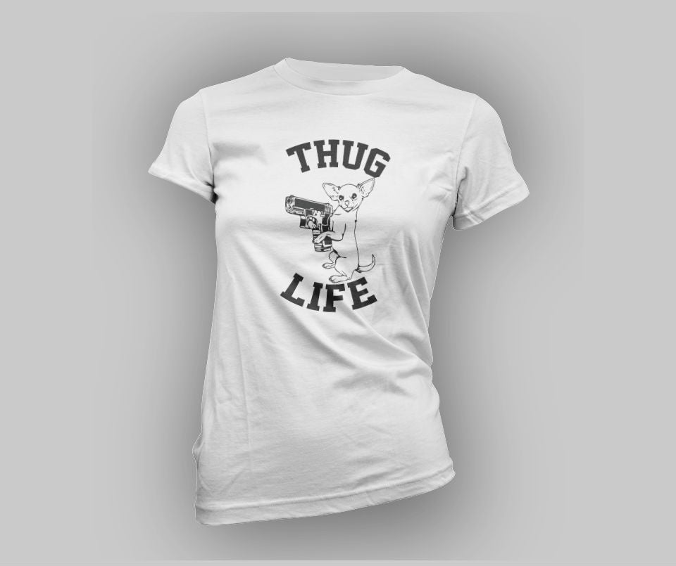 Thug Life Chihuahua T-shirt - Urbantshirts.co.uk