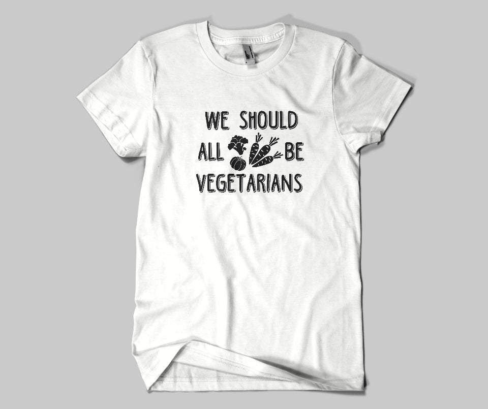We all should be vegetarians T-shirt - Urbantshirts.co.uk