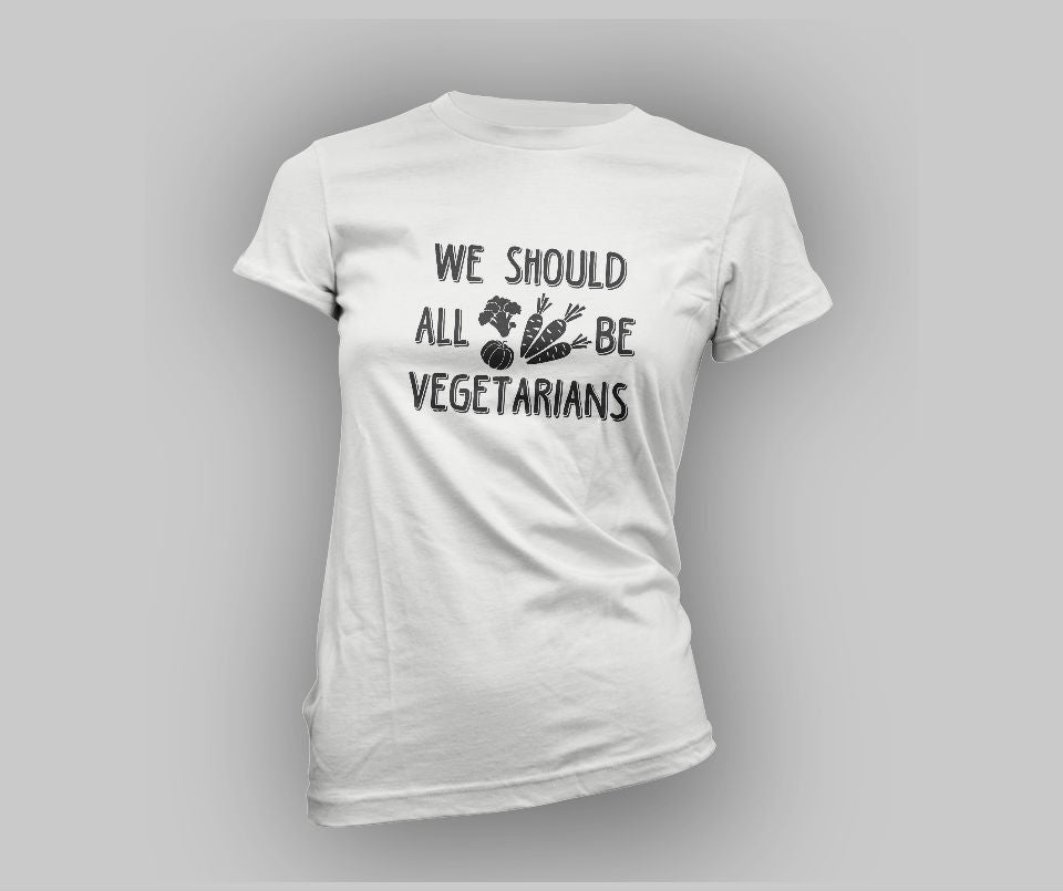 We all should be vegetarians T-shirt - Urbantshirts.co.uk
