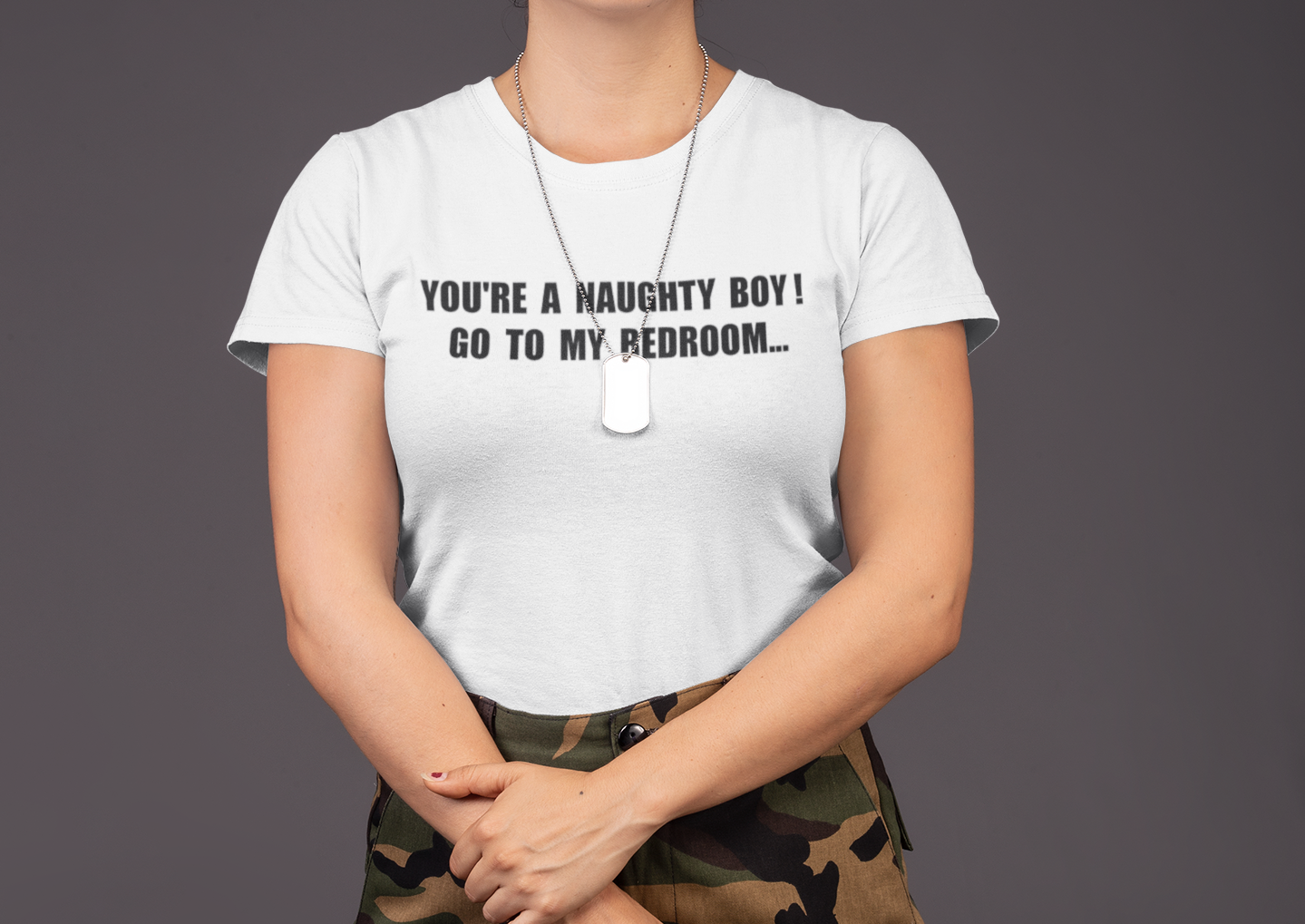 You're a naughty boy!Go to my bedroom T-shirt - Urbantshirts.co.uk